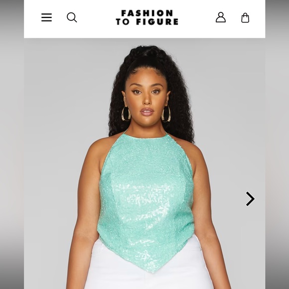 Fashion to Figure Sequin Halter Top - Picture 1 of 4